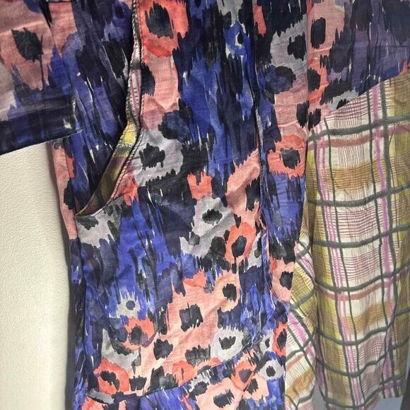 REBE by Debra Weiss Floral A-Line Dress Handmade Art-to-Wear Womans size Large - Picture 4 of 11